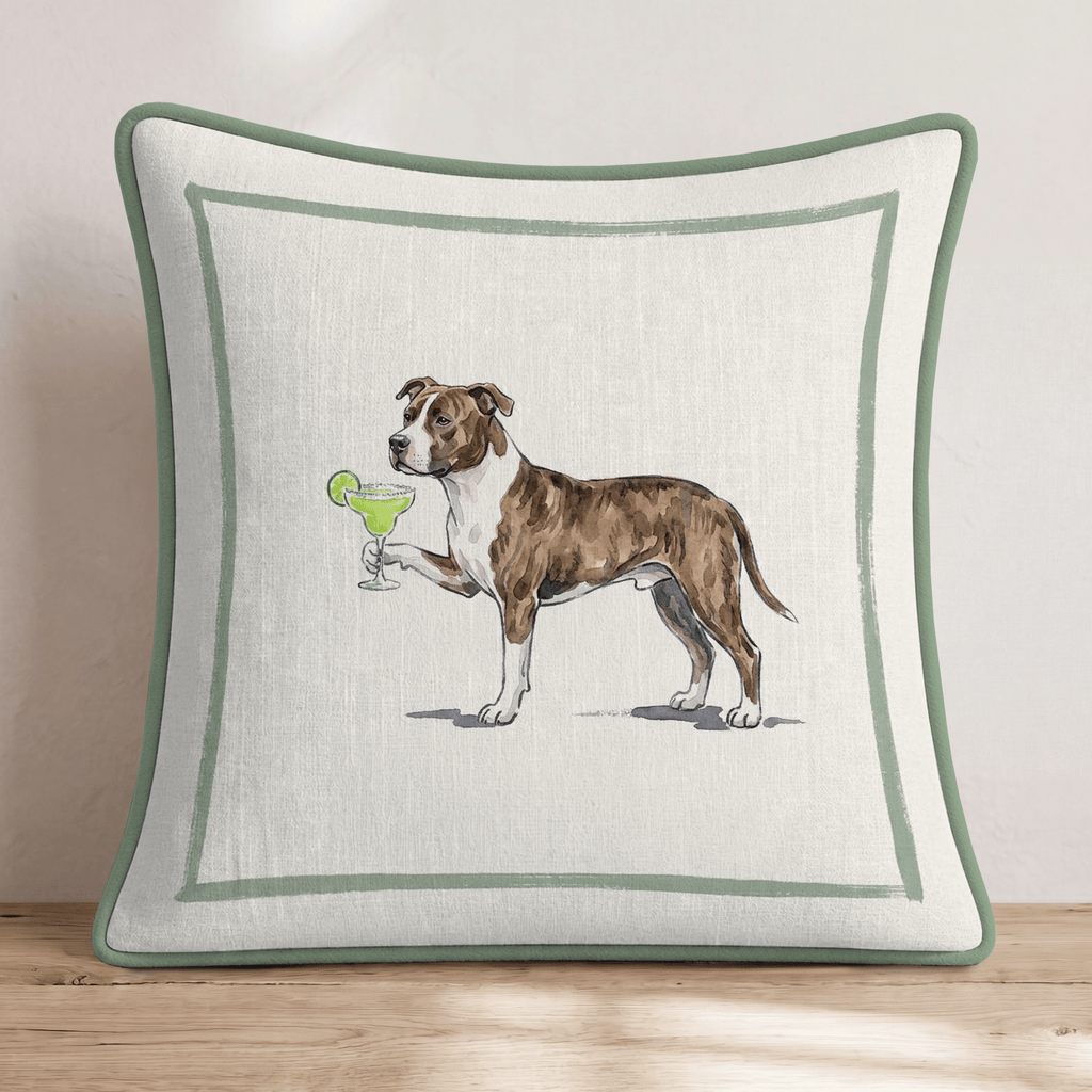 Margarita Pitbull Throw Pillow - Hillcroft Home
