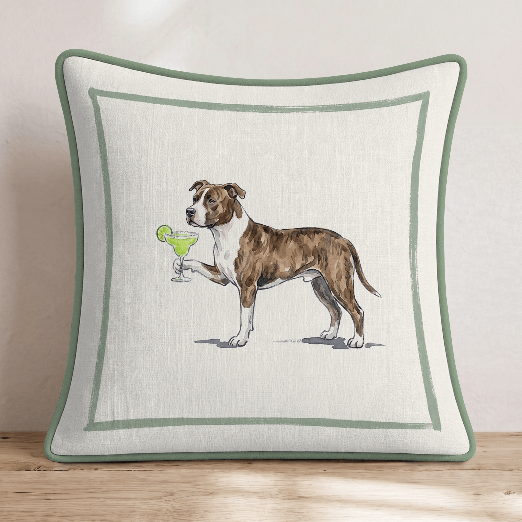 Margarita Pitbull Throw Pillow - Hillcroft Home