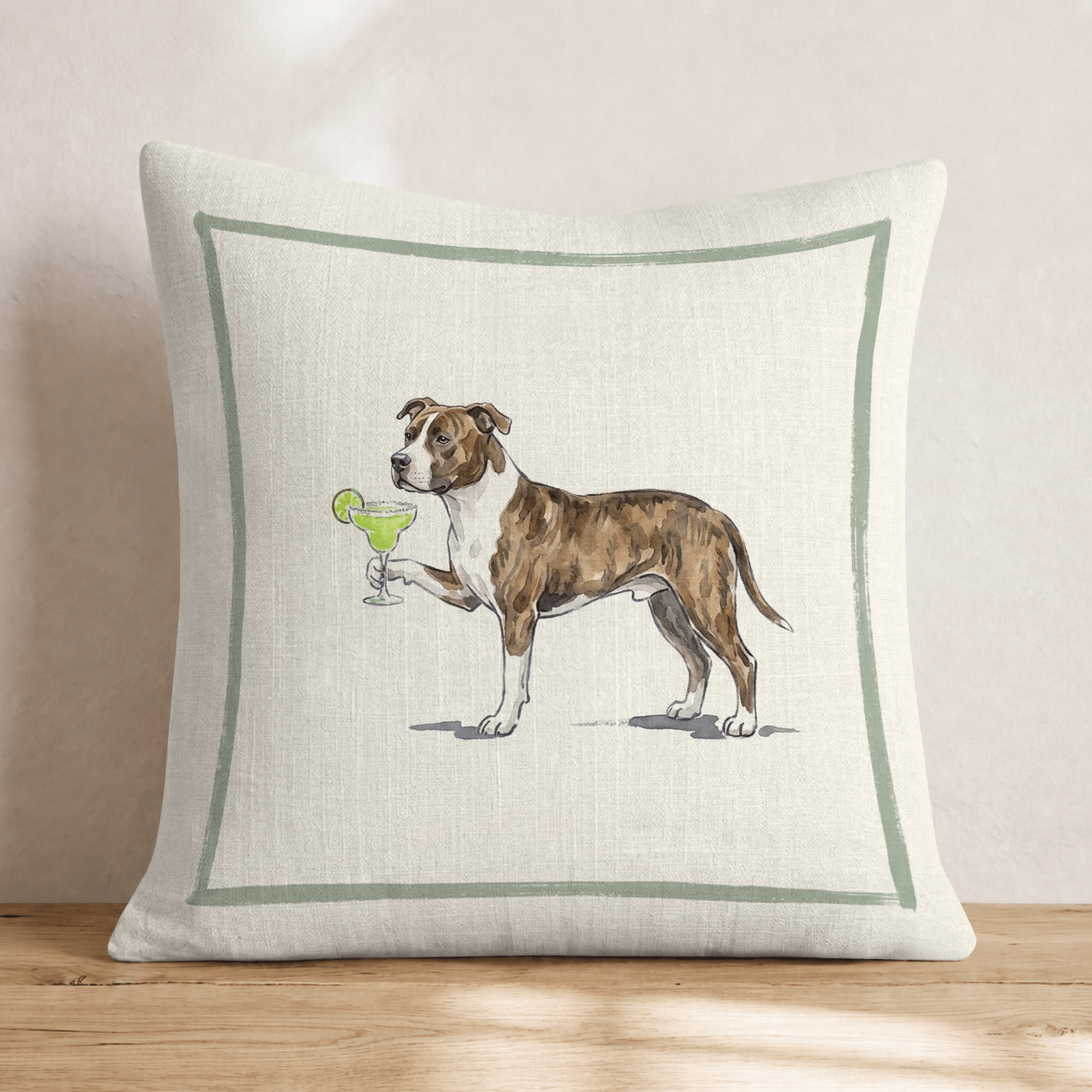 Margarita Pitbull Throw Pillow - Hillcroft Home