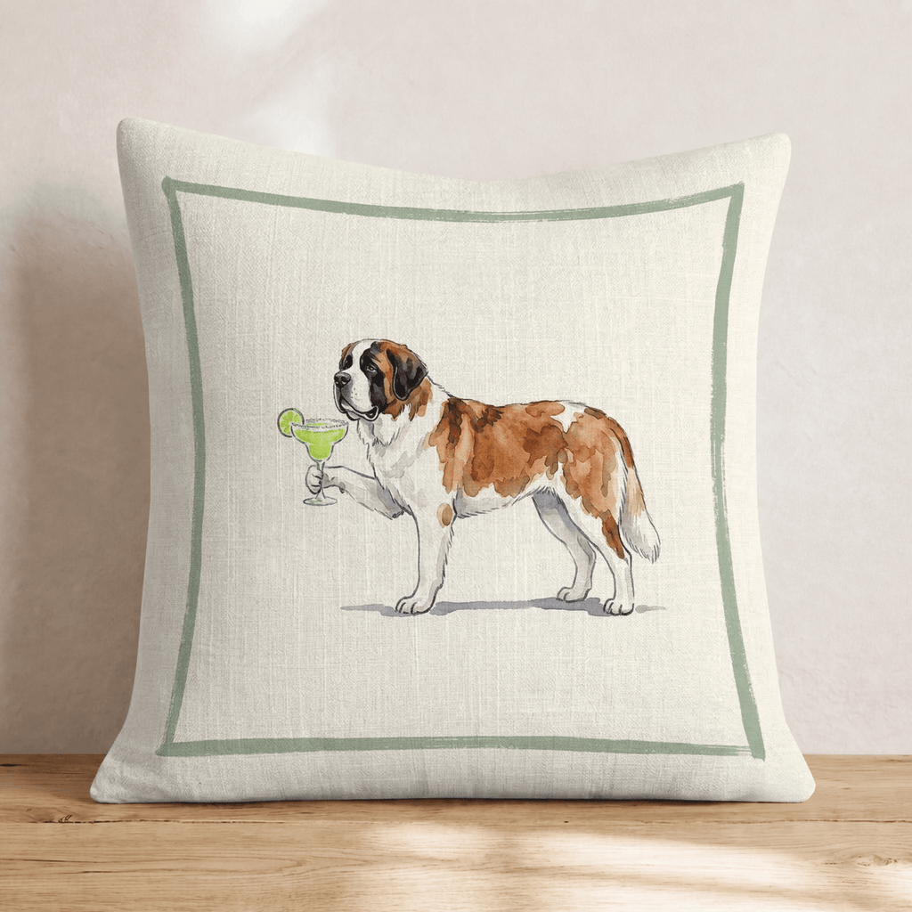 Margarita Saint Bernard Throw Pillow - Hillcroft Home