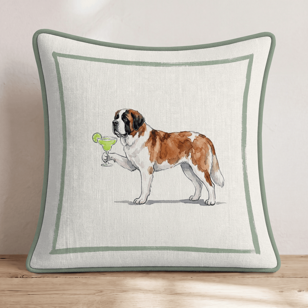 Margarita Saint Bernard Throw Pillow - Hillcroft Home