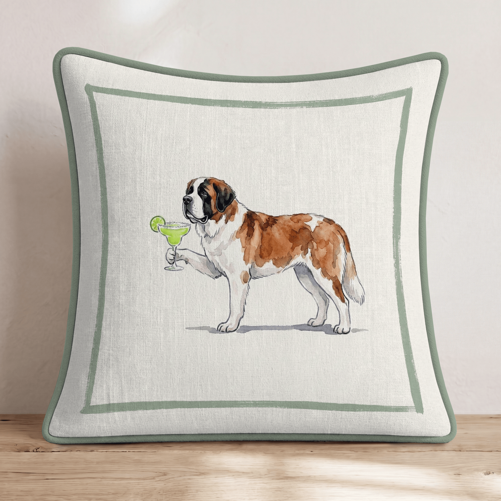 Margarita Saint Bernard Throw Pillow - Hillcroft Home