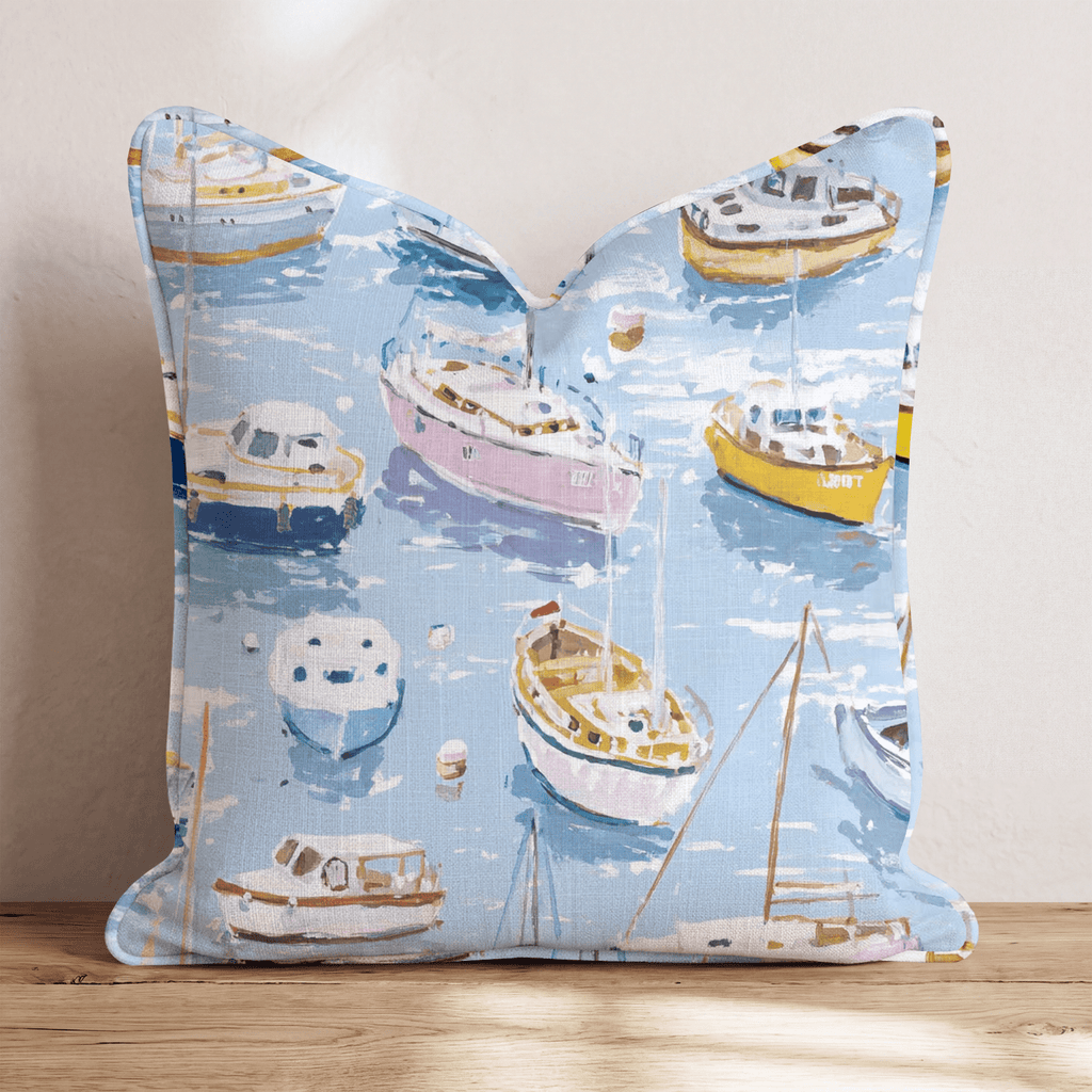Marina Day Blue Throw Pillow - Hillcroft Home