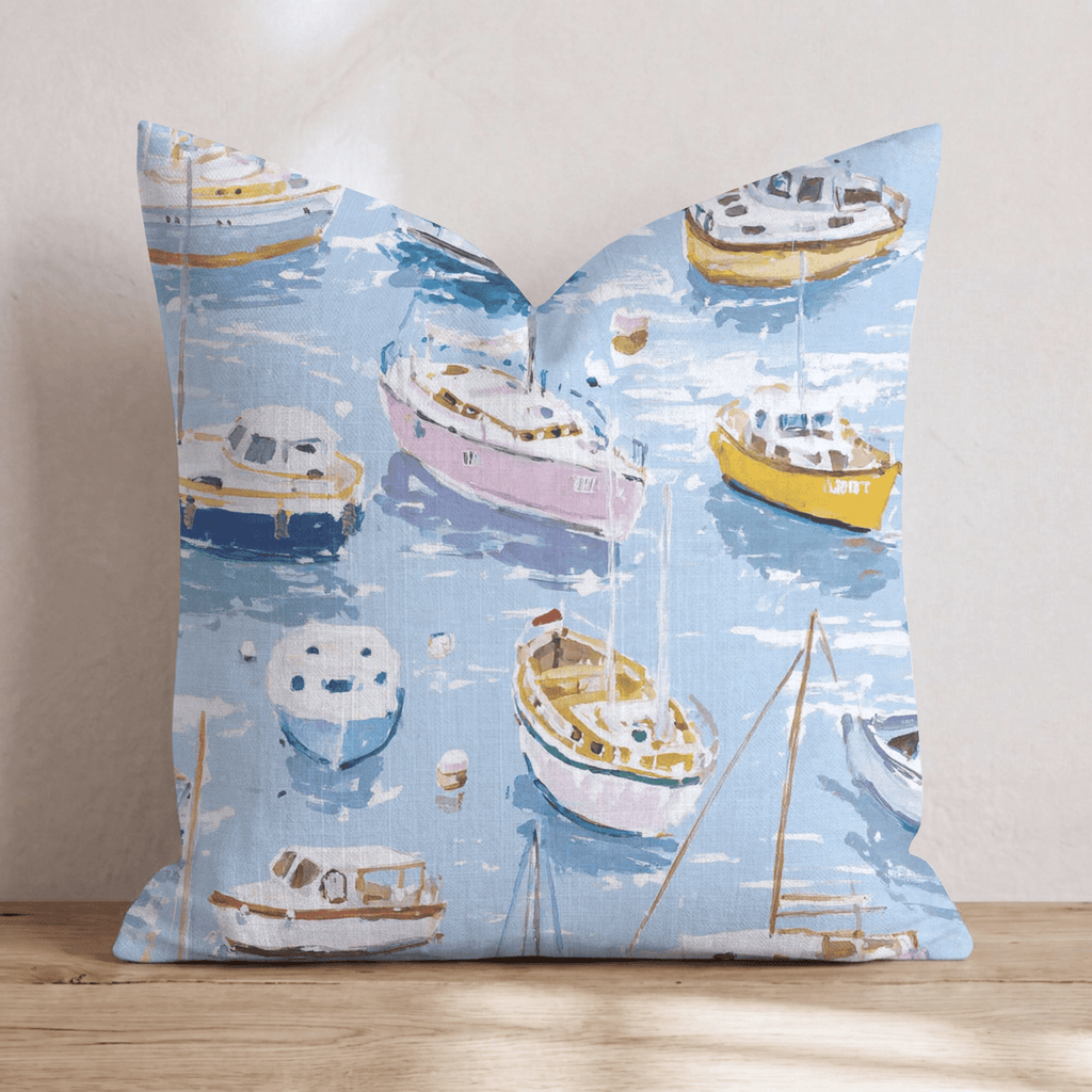 Marina Day Blue Throw Pillow - Hillcroft Home