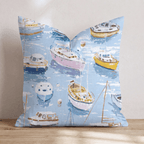 Marina Day Blue Throw Pillow - Hillcroft Home