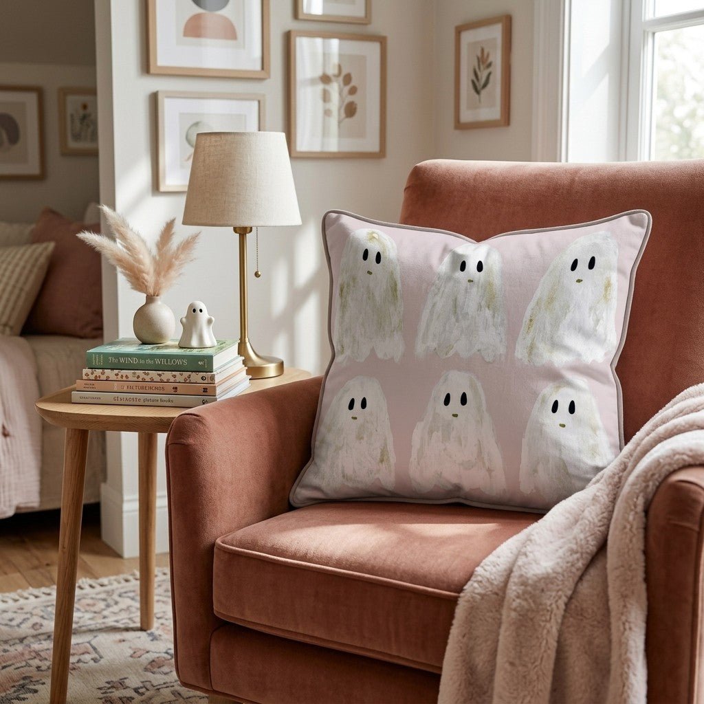 Marshmallow Ghosts Throw Pillow - Hillcroft Home