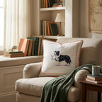 Martini Border Collie Throw Pillow - Hillcroft Home