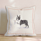 Martini Boston Terrier Throw Pillow - Hillcroft Home