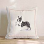 Martini Boston Terrier Throw Pillow - Hillcroft Home