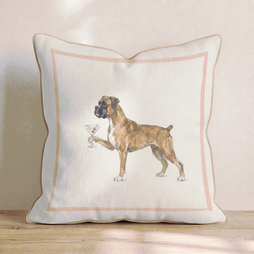 Martini Boxer Throw Pillow - Hillcroft Home