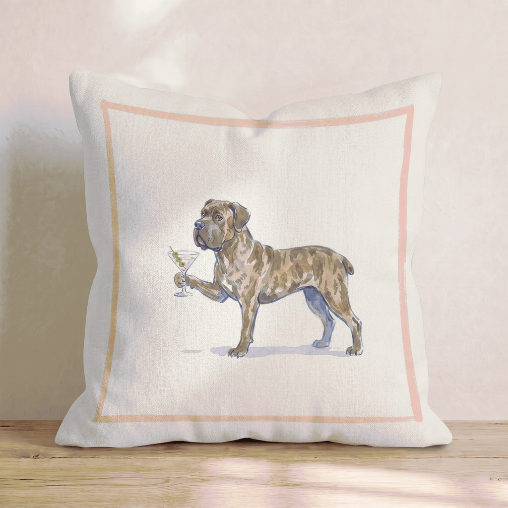 Martini Cane Corso Throw Pillow - Hillcroft Home