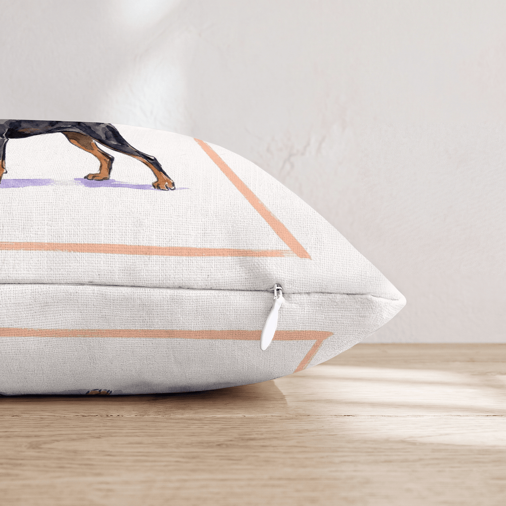 Martini Doberman Throw Pillow - Hillcroft Home