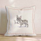 Martini French Bulldog Throw Pillow - Hillcroft Home
