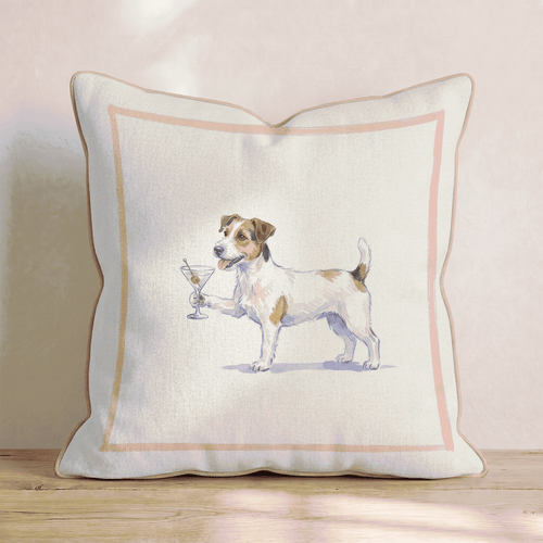 Martini Jack Russell Throw Pillow - Hillcroft Home