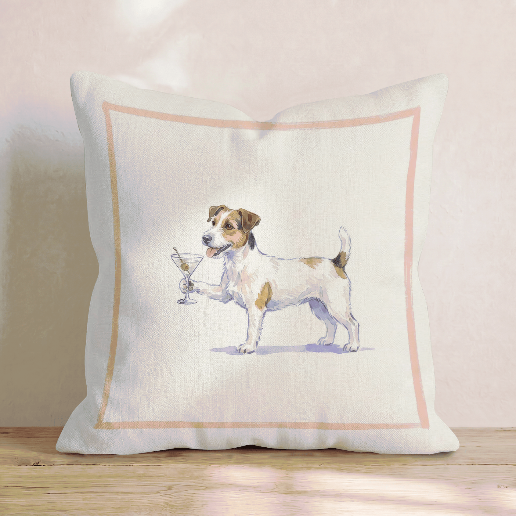 Martini Jack Russell Throw Pillow - Hillcroft Home