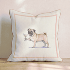 Martini Pug Throw Pillow - Hillcroft Home