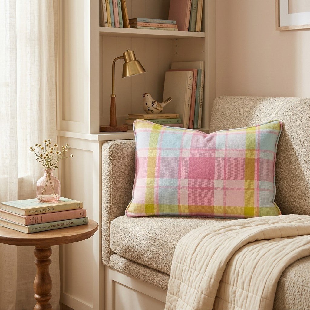 Martini Shaken Tartan Throw Pillow - Hillcroft Home