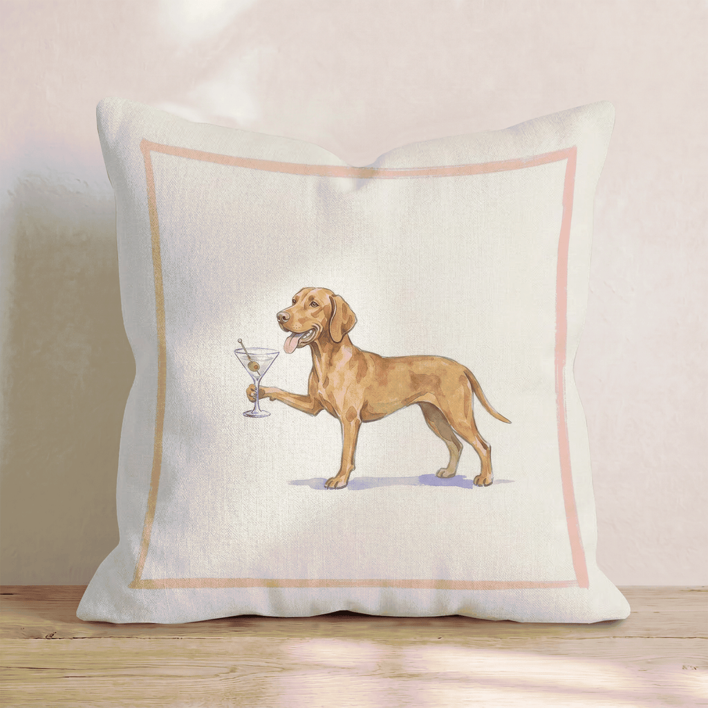 Martini Vizsla Throw Pillow - Hillcroft Home