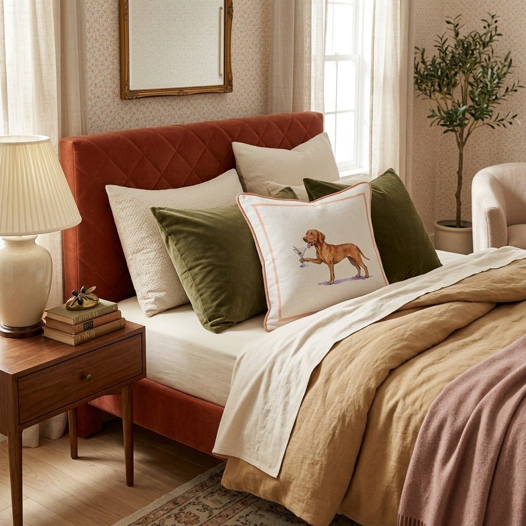 Martini Vizsla Throw Pillow - Hillcroft Home