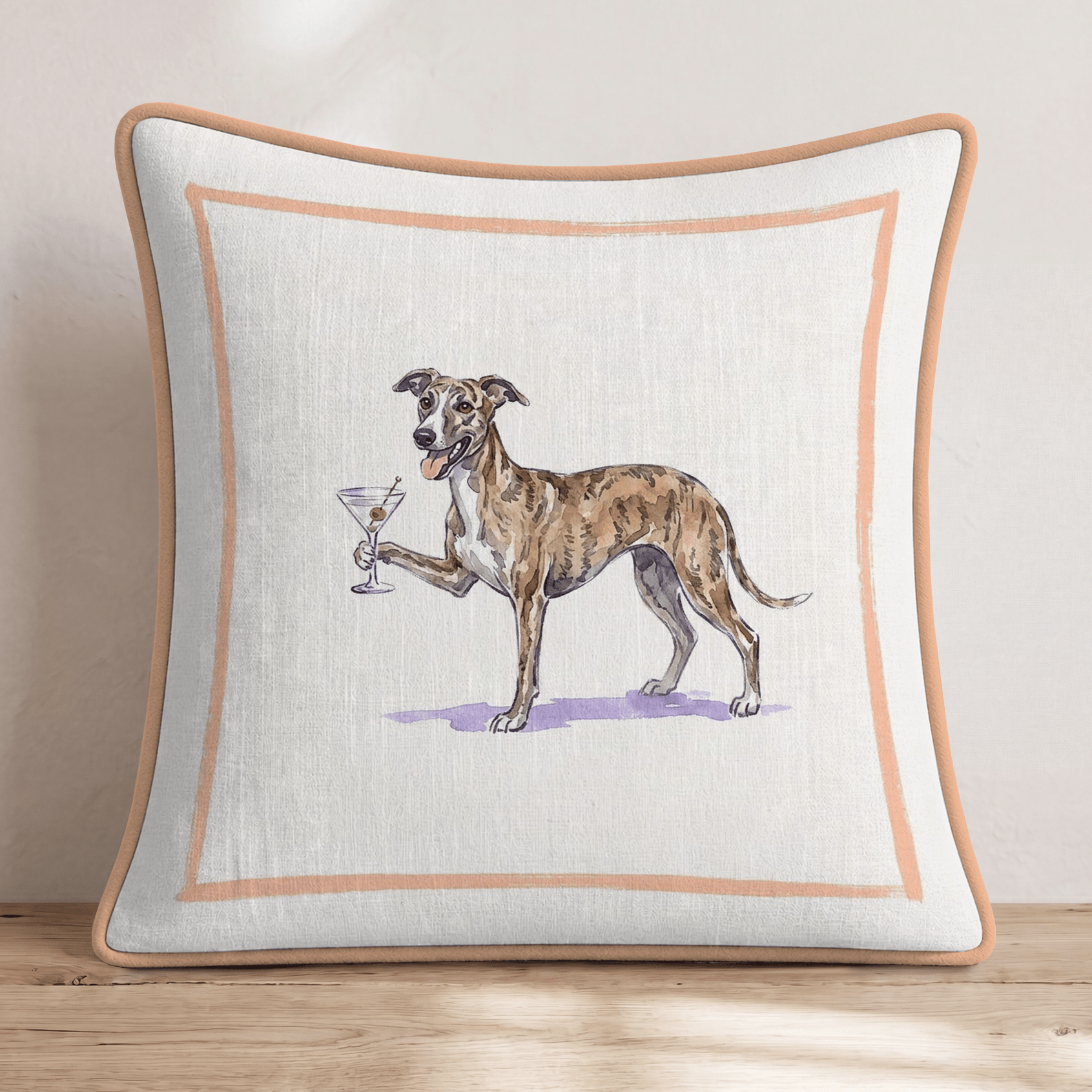 Martini Whippet Throw Pillow - Hillcroft Home