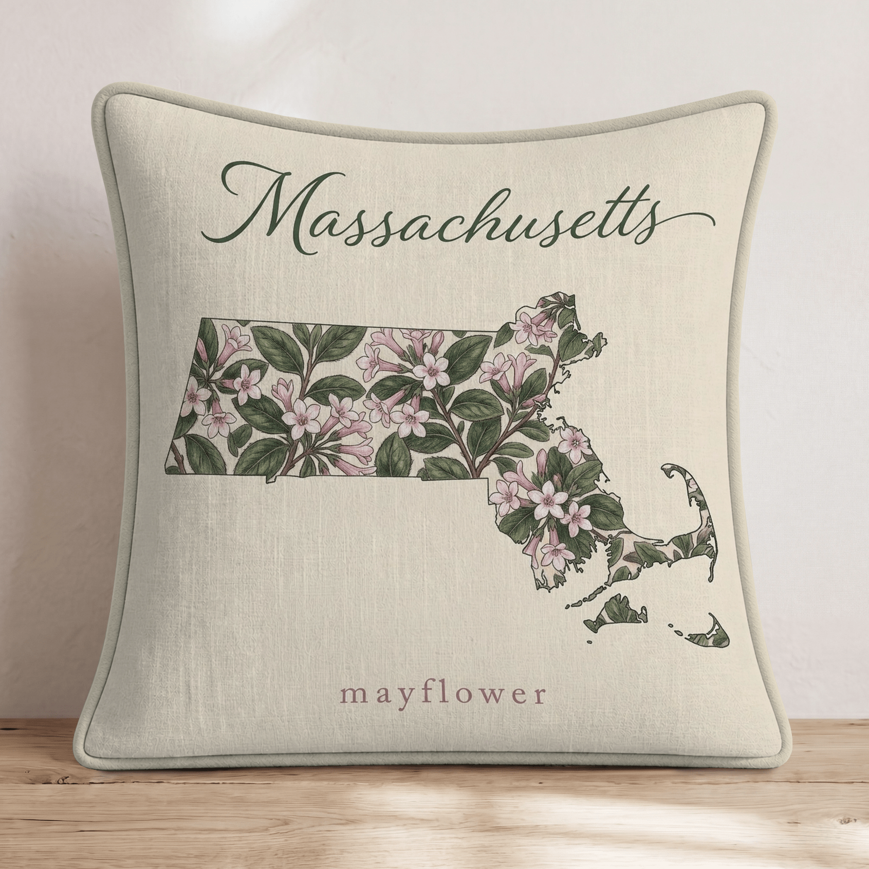 Massachusetts State Flower Throw Pillow - Hillcroft Home