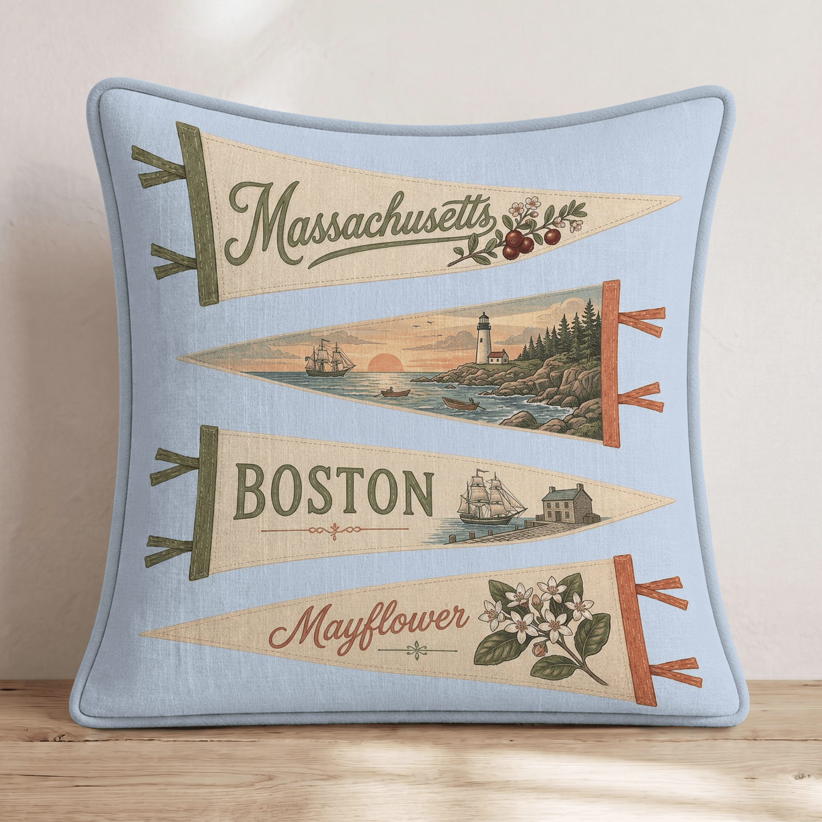 Massachusetts Throw Pillow - Hillcroft Home