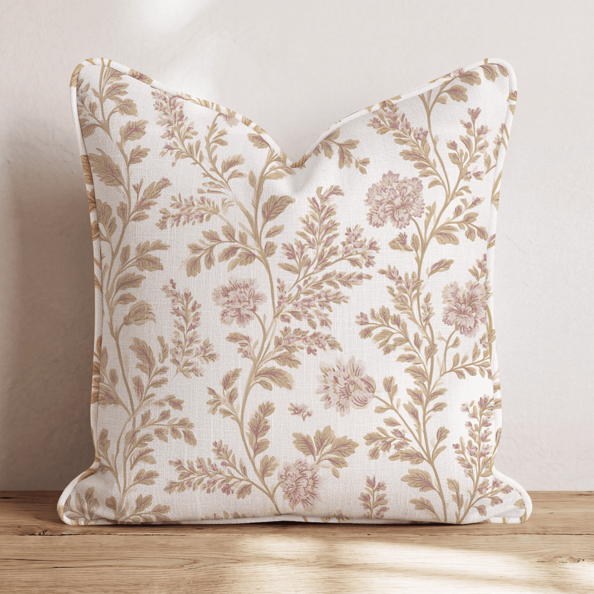Mauve Garden Vine Throw Pillow throw pillow - Hillcroft Home