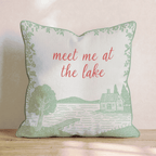Meet Me At The Lake Throw Pillow - Hillcroft Home