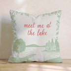 Meet Me At The Lake Throw Pillow - Hillcroft Home