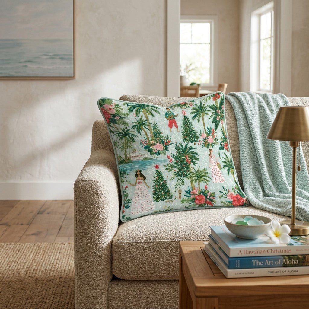 Mele Kalikimaka Glow Throw Pillow - Hillcroft Home