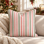Mercantile Stripe Rose Throw Pillow throw pillow - Hillcroft Home
