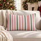 Mercantile Stripe Rose Throw Pillow throw pillow - Hillcroft Home
