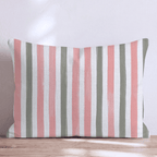 Mercantile Stripe Rose Throw Pillow throw pillow - Hillcroft Home