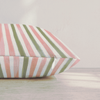 Mercantile Stripe Rose Throw Pillow throw pillow - Hillcroft Home