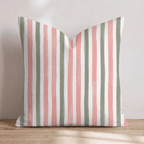 Mercantile Stripe Rose Throw Pillow throw pillow - Hillcroft Home