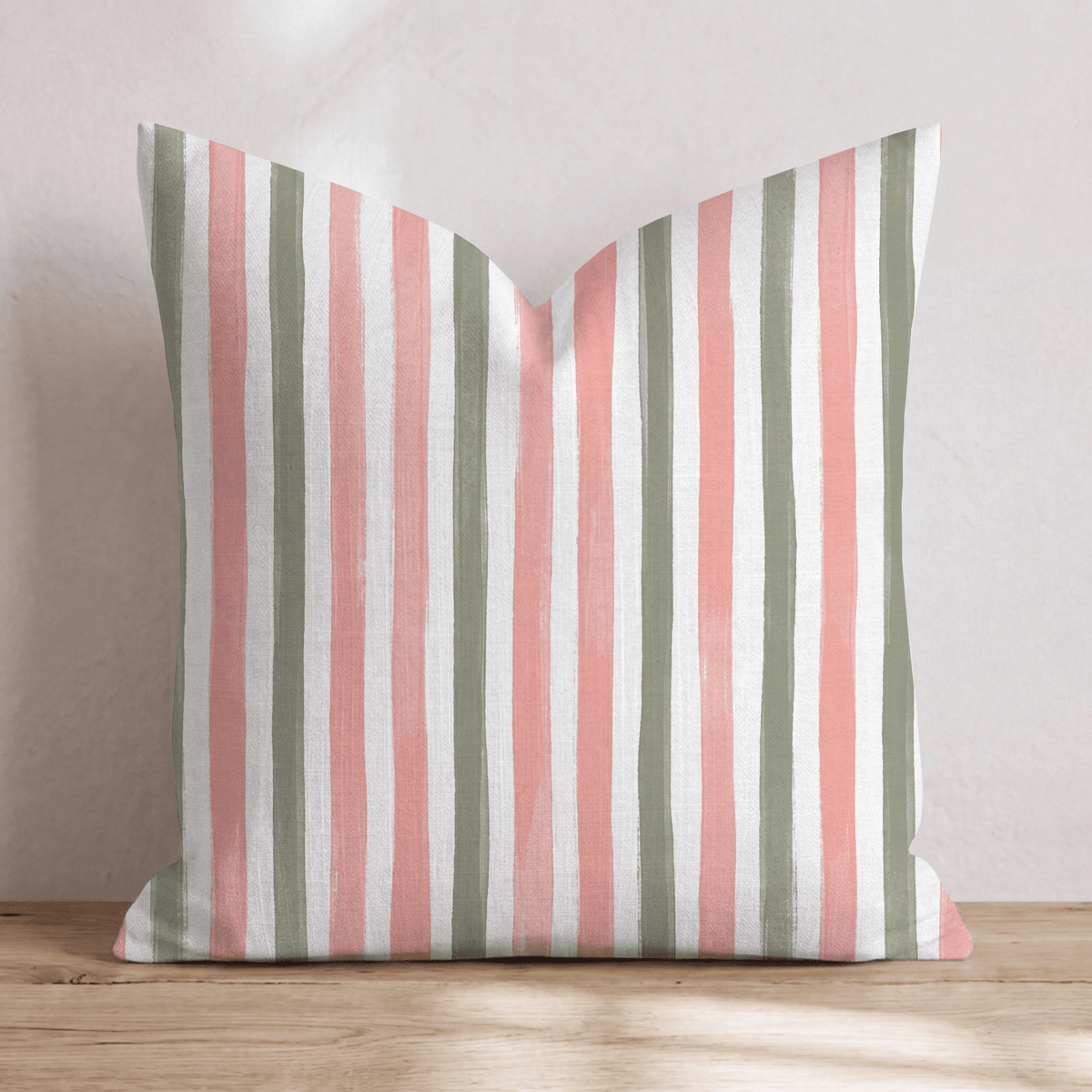 Mercantile Stripe Rose Throw Pillow throw pillow - Hillcroft Home