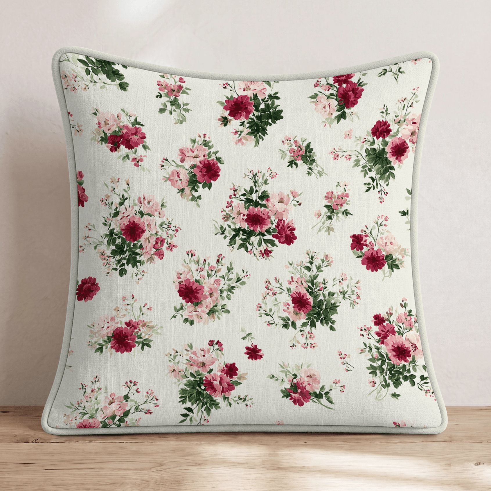 Merlot Mums Throw Pillow - Hillcroft Home