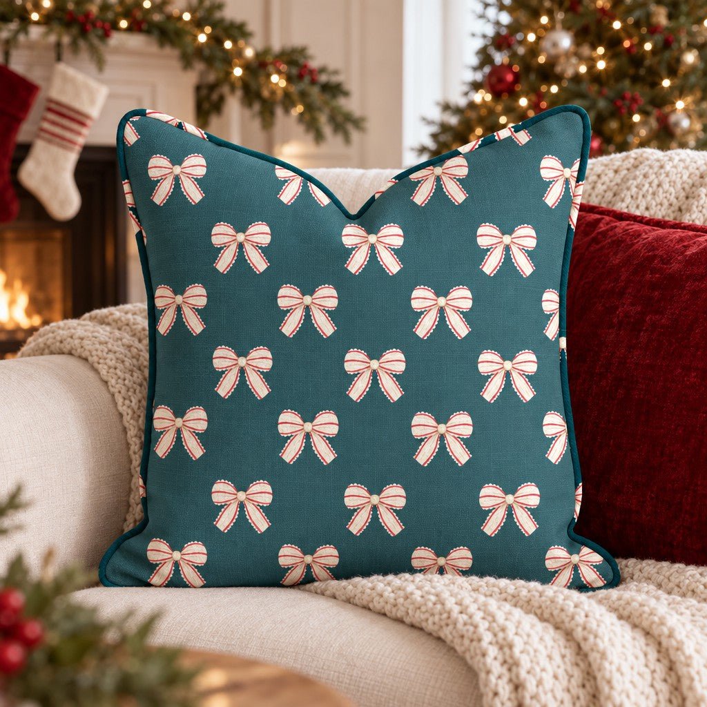 Merriest Bow Throw Pillow throw pillow - Hillcroft Home