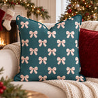 Merriest Bow Throw Pillow throw pillow - Hillcroft Home