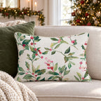 Merry and Holly Throw Pillow throw pillow - Hillcroft Home
