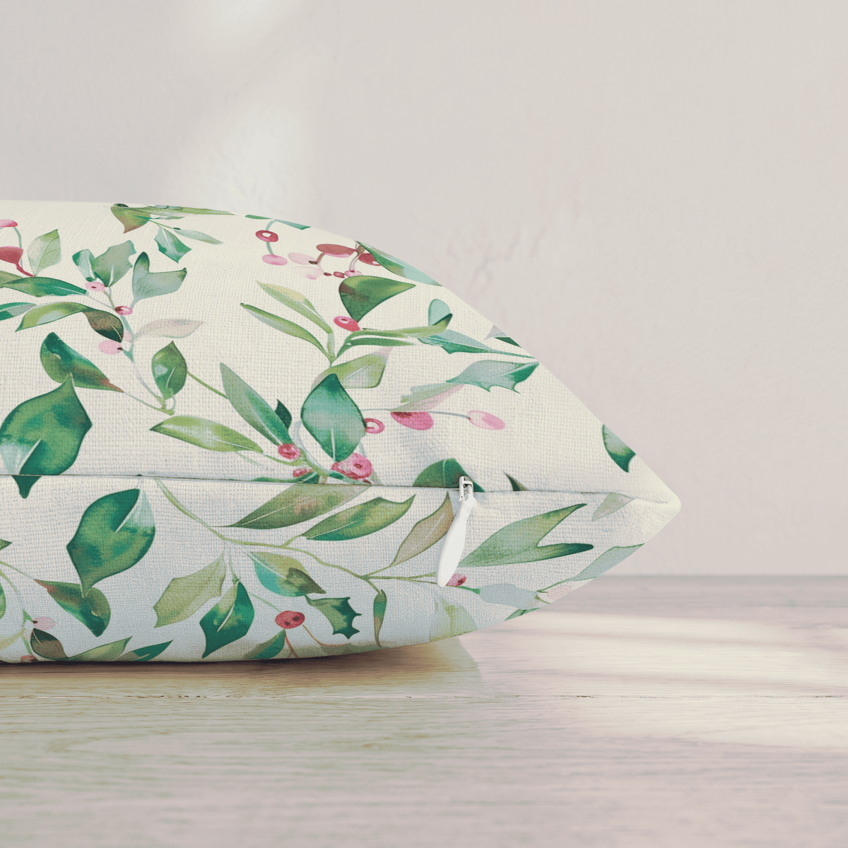 Merry and Holly Throw Pillow throw pillow - Hillcroft Home
