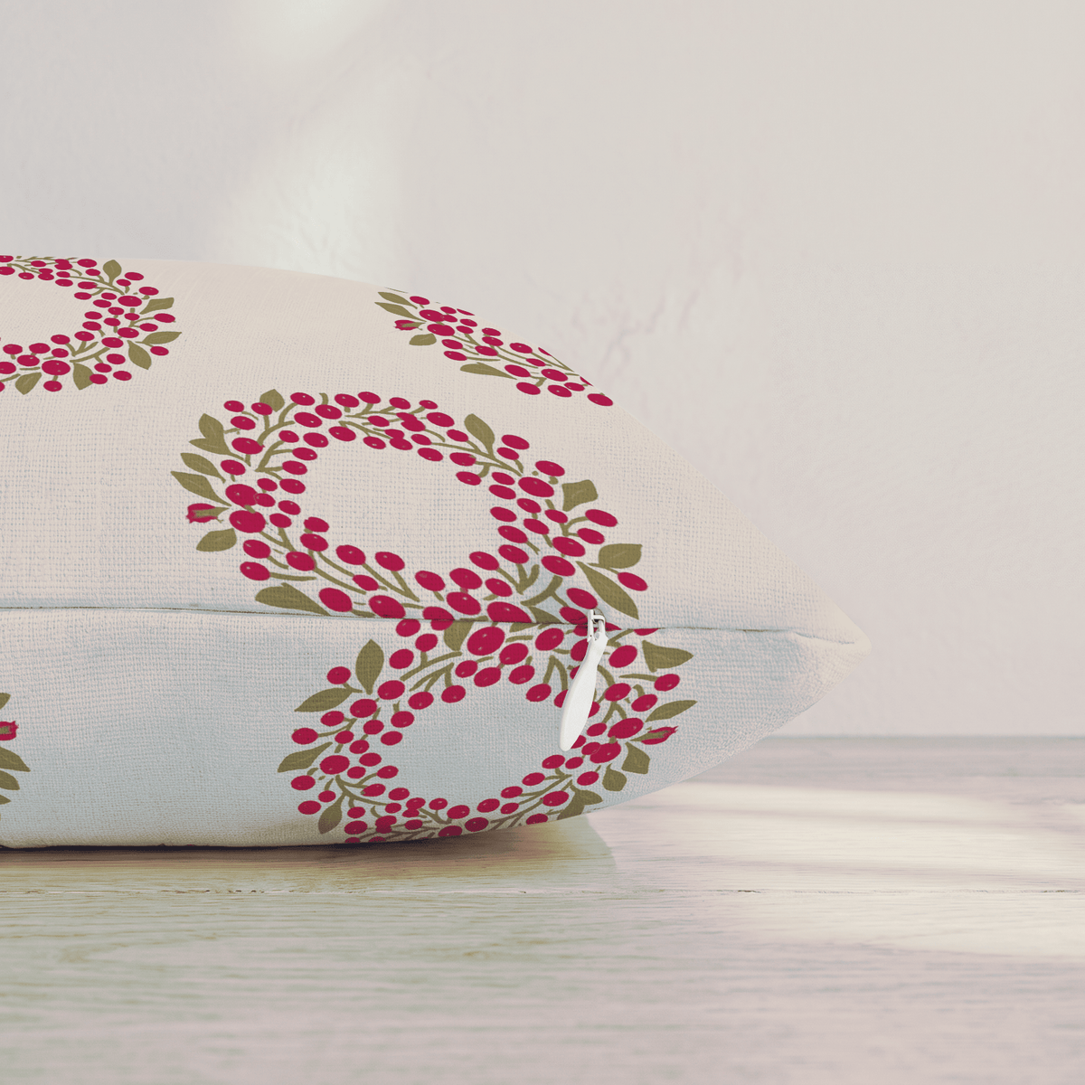 Merry Berry Mistletoe Throw Pillow throw pillow - Hillcroft Home