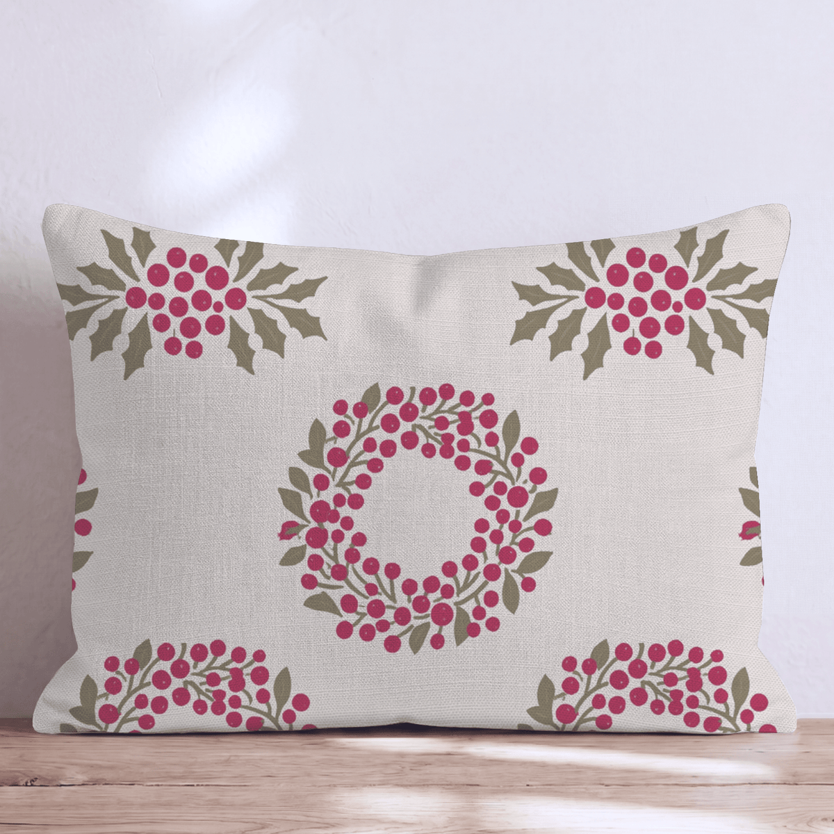 Merry Berry Mistletoe Throw Pillow throw pillow - Hillcroft Home