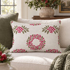 Merry Berry Mistletoe Throw Pillow throw pillow - Hillcroft Home