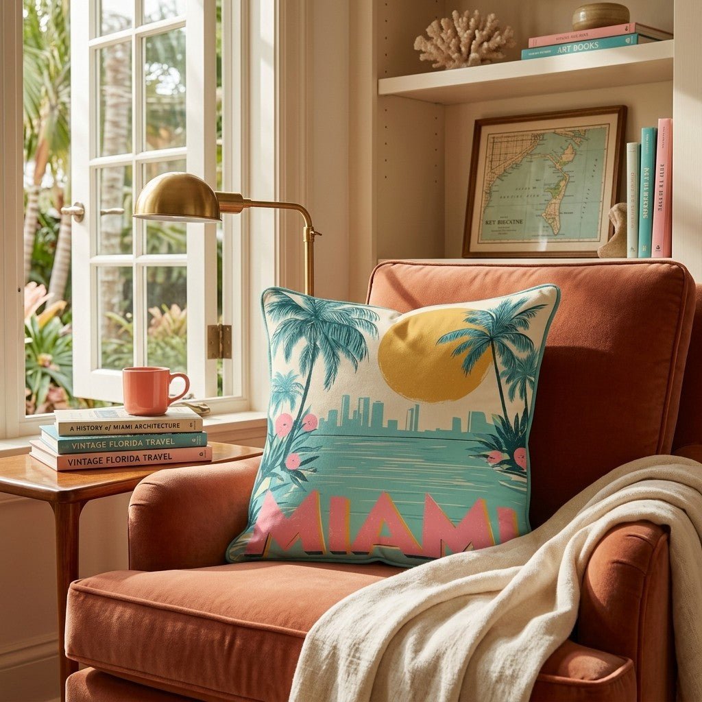 Miami Sunset Throw Pillow - Hillcroft Home