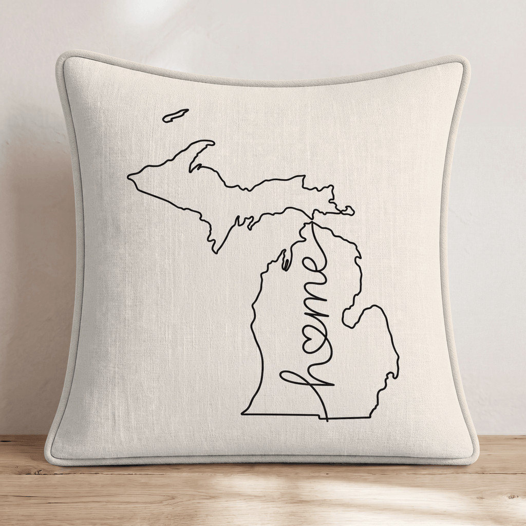 Michigan Home Throw Pillow - Hillcroft Home