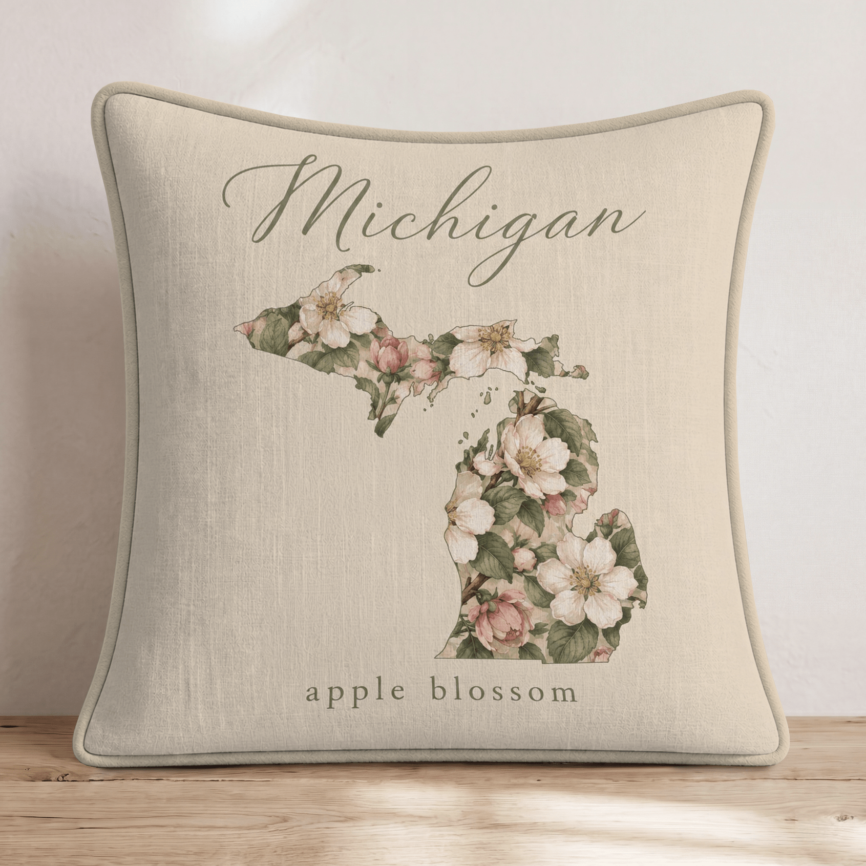 Michigan State Flower Throw Pillow - Hillcroft Home
