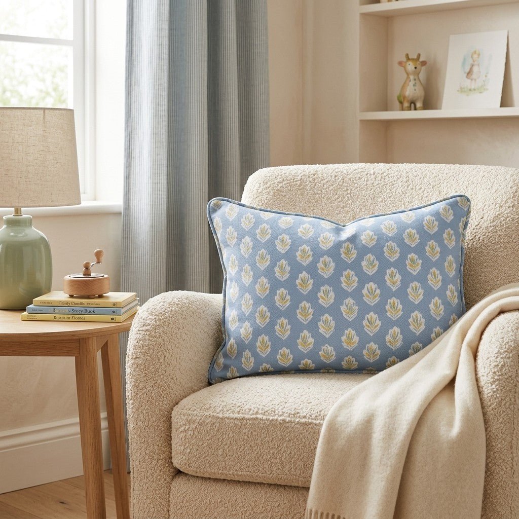 Micro Denim Throw Pillow - Hillcroft Home