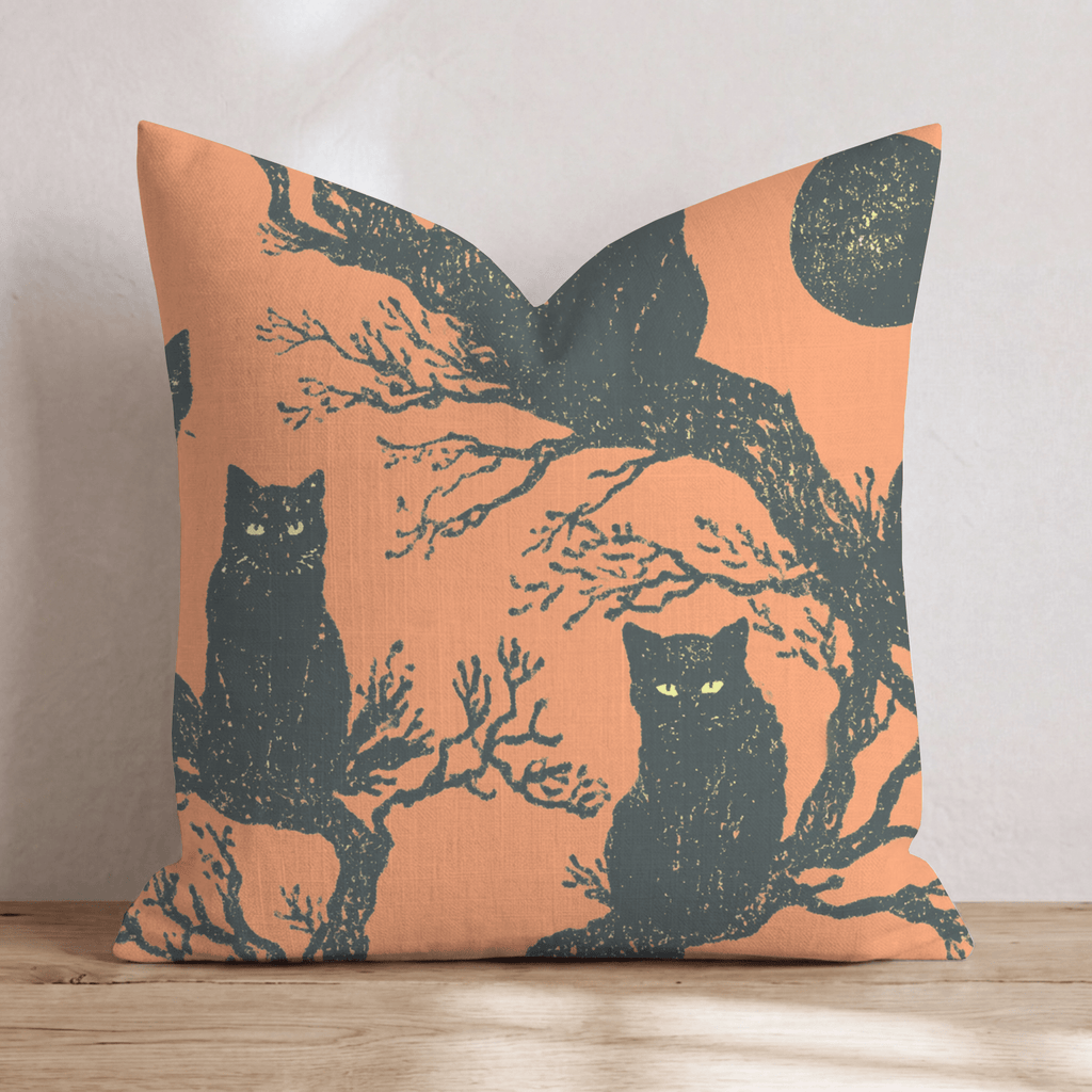 Midnight Felines Throw Pillow - Hillcroft Home