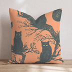 Midnight Felines Throw Pillow - Hillcroft Home